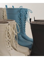 rockfish-weatherwear - FLATFORM LACEUP RAIN BOOTS LONG - BLUE