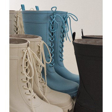 rockfish-weatherwear - FLATFORM LACEUP RAIN BOOTS LONG - BLUE