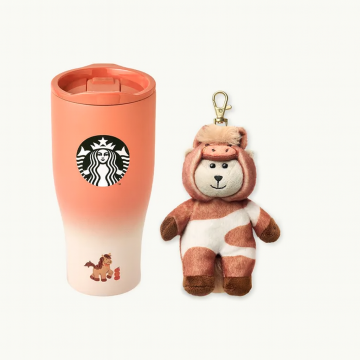 韓國 STARBUCKS - Baby Pony 橘橘小馬杯＋匙圈組