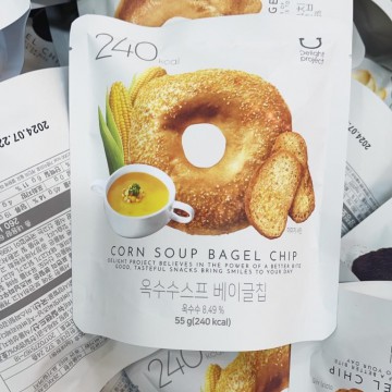 【現貨】韓國直送 - Delight Project Corn Soup Bagel Chip 粟米濃湯味 55g | 低熱量貝果脆脆餅乾 