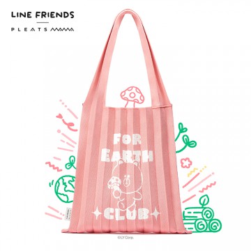 韓國PLEATSMAMA X LINE FRIENDS FOR EARTH - Shoulder Bag Peach Fuzz 系列