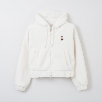韓國直送 SPAO - (Woody) Dumble Crop Hoodie_IVORY