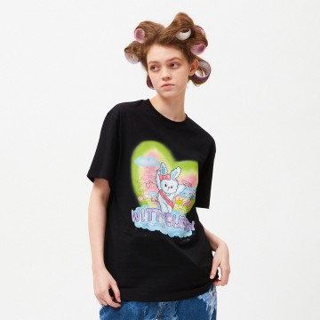 韓國KIRSH - WITTY BUNNY TOMBOY GRAPHIC T-SHIRT [BLACK]