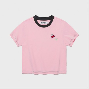 韓國KIRSH -  DOODLE CHERRY WAPPEN T-SHIRT [PINK]