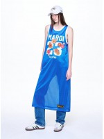韓國MARDI MERCREDI - JERSEY MAXI SLEEVELESS DRESS NUMERO 23_BLUE WHITE