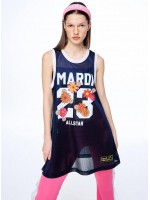韓國MARDI MERCREDI - JERSEY MINI SLEEVELESS DRESS NUMERO 23_NAVY WHITE