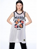 韓國MARDI MERCREDI - JERSEY MINI SLEEVELESS DRESS NUMERO 23_GREY BLACK