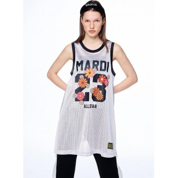 韓國MARDI MERCREDI - JERSEY MINI SLEEVELESS DRESS NUMERO 23_GREY BLACK