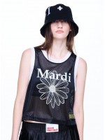 韓國MARDI MERCREDI - JERSEY SLEEVELESS TOP FLOWERMARDI_BLACK WHITE