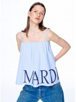 韓國MARDI MERCREDI - VOLUME TOP STRIPE SCRUNCH STRAP_SKY NAVY