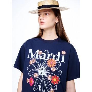 韓國MARDI MERCREDI - TSHIRT FLOWERMARDI BLOSSOM_NAVY WHITE