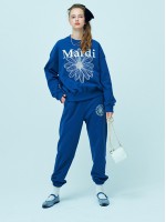 韓國MARDI MERCREDI - SWEAT PANTS MARCHE EMBLEM NEEDLEWORK (VINTAGEBLUE CREAM)