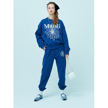 韓國MARDI MERCREDI - SWEAT PANTS MARCHE EMBLEM NEEDLEWORK (VINTAGEBLUE CREAM)