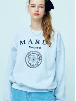 韓國MARDI MERCREDI - SWEATSHIRT UNIV (HEATHER NAVY)