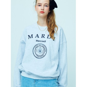 韓國MARDI MERCREDI - SWEATSHIRT UNIV (HEATHER NAVY)