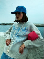 韓國MARDI MERCREDI - CASHMERE BLENDED PULLOVER FLOWERMARDI (IVORY SKY)