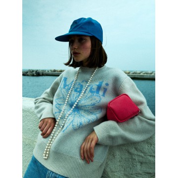 韓國MARDI MERCREDI - CASHMERE BLENDED PULLOVER FLOWERMARDI (IVORY SKY)