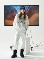 韓國MARDI MERCREDI - SWEAT PANTS MARCHE EMBLEM (WHITE BLACK)