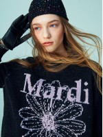 韓國MARDI MERCREDI - CASHMERE BLENDED PULLOVER FLOWERMARDI (BLACK LILAC)
