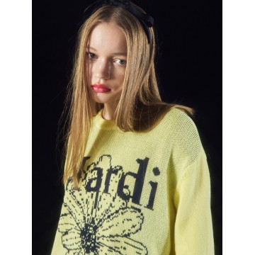 韓國MARDI MERCREDI - COTTON PULLOVER FLOWERMARDI (LEMON NAVY)