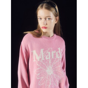 韓國MARDI MERCREDI - COTTON PULLOVER FLOWERMARDI (PINK IVORY)