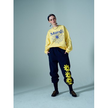 韓國MARDI MERCREDI - SWEAT PANTS EMOJI (NAVY YELLOW)