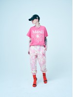 韓國MARDI MERCREDI - SWEAT PANTS TIEDYE PRINTED MARCHE EMBLEM (ORANGE PINK)