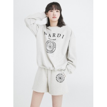 韓國MARDI MERCREDI - SWEAT SHORTS MARCHE EMBLEM (OATMEAL BLACK)