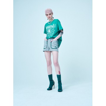 韓國MARDI MERCREDI - WAFFLE SHORTS (GREY GREEN)