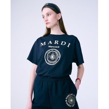 韓國MARDI MERCREDI - TSHIRT UNIV (NAVY CREAM)