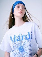 韓國MARDI MERCREDI - TSHIRT FLOWERMARDI (HEATHER BLUE)