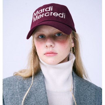韓國MARDI MERCREDI - CAP MARDI NOUVEAU (BURGUNDY WHITE)