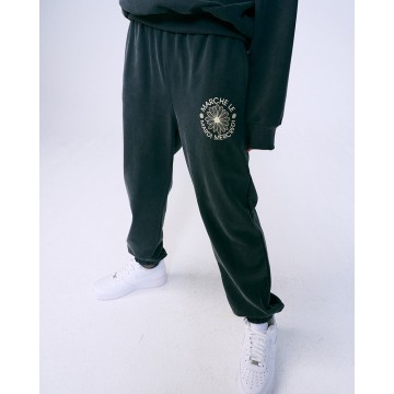 韓國MARDI MERCREDI - SWEAT PANTS MARCHE EMBLEM PIGMENT WASHING (CHARCOAL CREAM)