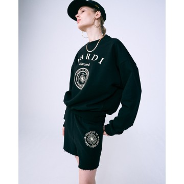 韓國MARDI MERCREDI - SWEAT SHORTS MARCHE EMBLEM (BLACK CREAM)