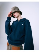 韓國MARDI MERCREDI - SWEATSHIRT EMOJI COLLAR (NAVY IVORY)