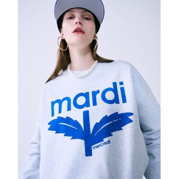 韓國MARDI MERCREDI - SWEATSHIRT BLOOMMARDI FLOCKING (HEATHER BLUE)