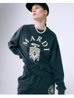 韓國MARDI MERCREDI - SWEATSHIRT BIJOU PIGMENT WASHING (CHARCOAL CREAM)