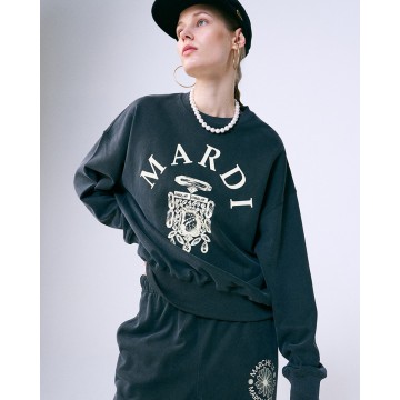 韓國MARDI MERCREDI - SWEATSHIRT BIJOU PIGMENT WASHING (CHARCOAL CREAM)