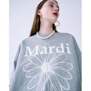 韓國MARDI MERCREDI - SWEATSHIRT FLOWERMARDI (GREY IVORY)