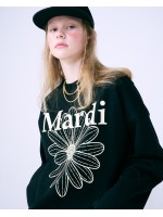 韓國MARDI MERCREDI - SWEATSHIRT FLOWERMARDI (BLACK CREAM)