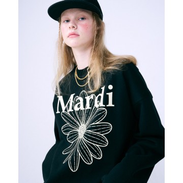 韓國MARDI MERCREDI - SWEATSHIRT FLOWERMARDI (BLACK CREAM)