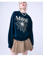 韓國MARDI MERCREDI - SWEATSHIRT FLOWERMARDI (NAVY CREAM)