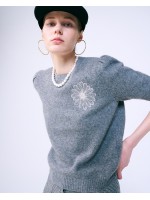 韓國MARDI MERCREDI - RACCOON BLENDED TOP SHORT SLEEVE (GREY IVORY)