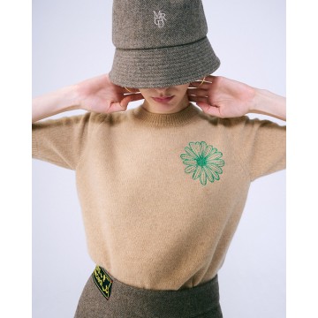 韓國MARDI MERCREDI - RACCOON BLENDED TOP SHORT SLEEVE (BEIGE GREEN)