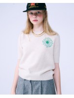 韓國MARDI MERCREDI - RACCOON BLENDED TOP SHORT SLEEVE (IVORY GREEN)