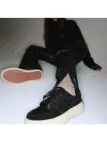 韓國MARDI MERCREDI - PUR_LEATHER_SNEAKERS (BLACK)
