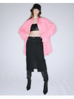 韓國MARDI MERCREDI - UNISEX DENIM OVERSIZED SHIRT (PINK)