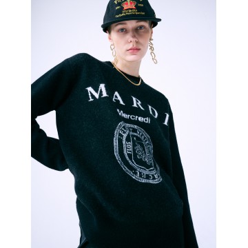 韓國MARDI MERCREDI - CASHMERE BLENDED PULLOVER UNIV (BLACK WHITE)