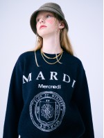 韓國MARDI MERCREDI - CASHMERE BLENDED PULLOVER UNIV (NAVY IVORY)