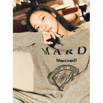 韓國MARDI MERCREDI - CASHMERE BLENDED PULLOVER UNIV (GREY BLACK)